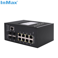 Commutateur de réseau industriel 10G PoE 4X10G SFP + et 8x10/100/1000 ports BaseT(X) commutateur ethernet industriel géré