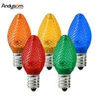 Ampoule led e14 multicolore fraise, pièces de rechange, filament led E12 C7 0.6W pour décoration de noël