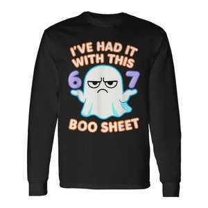 Camiseta de manga larga Boo Sheet 6 7 Meme para disfraz de Halloween - Product Image 1