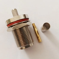Conector de Cable Coaxial RG58 Tipo N Hembra Impermeable para Antena Eléctrica con Conexión por Crimpado