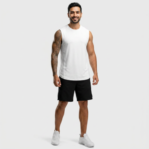 Custom Design <b>White</b> Gym <b>Men'S</b> Tank Tops Plain Sleeveless Shirt Heat Press Blank <b>Vest</b> Singlet Body Shirts Sport Swear Workout - Product Image 1