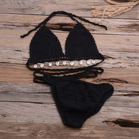 STYZ-7004 + 3903 model baru pakaian renang wanita rajutan tangan wanita setelan bikini belahan mode baju renang kain daur ulang