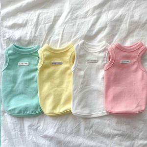<strong>Hot</strong> Selling Luxury French <strong>Pet</strong> Vest Customized Solid Color Cotton Dog <strong>Clothes</strong> for Summer Letter Patterned <strong>Pet</strong> Wear - Product Image 1