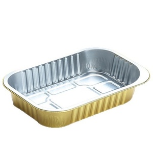 קופסת אלומיניום חד פעמית מלבנית בנפח 320 מיליליטר עם מכסה PP לאחסון פירות, מזון משלוח וטייק אווי. - Product Image 1