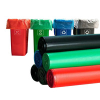 Sacs poubelles en maille noire (stock disponible) (revêtements et additifs personnalisables en option) PE imprimé en héliogravure, usage domestique jetable