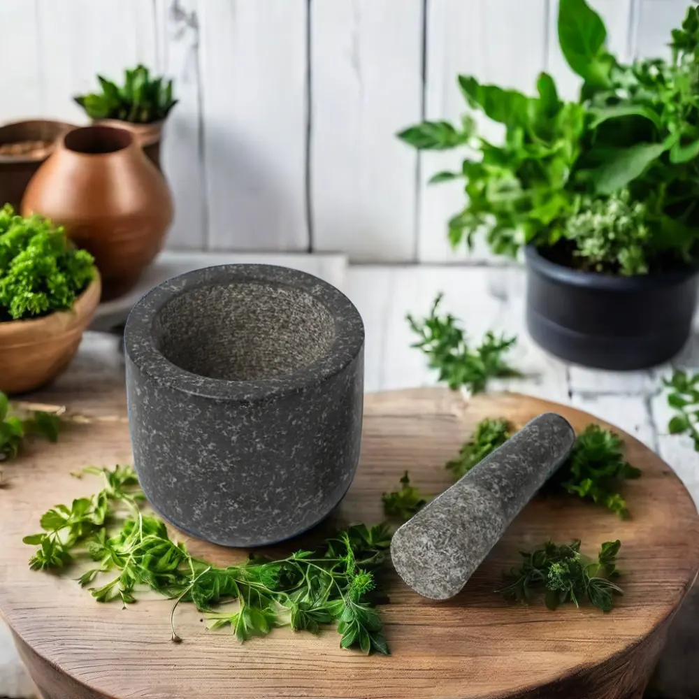 Chine usine nouveau design mini taille herbe épice petit mortier et pilon en céramique