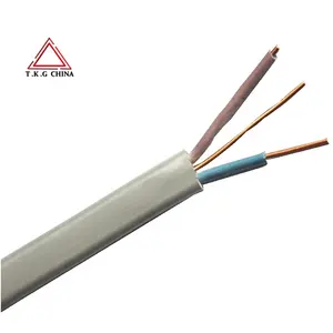 flat cable with 100m roll Standard BS 6004 450/750v electric cable wire 2.5mm with 1.5mm earth cable in grey twin