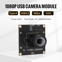 Módulo de Cámara Mini HD de Alta Velocidad 60fps 1080P imx307 6mm 55 Grados Sin Distorsión Tipo C USB3.0 Sin Driver Módulo de Cámara de 2MP