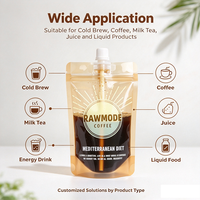 Sachets de café mats en PE biodégradable, anti-fuite, avec fermeture éclair et option paille, imprimés flexo, qualité alimentaire, pour café et extérieur - Vente en gros