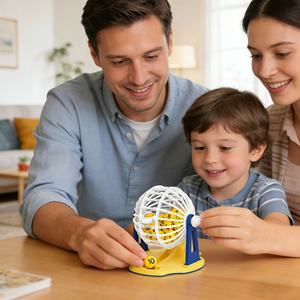 Machine de loterie de bingo manuelle EPT avec 30 boules numérotées et cartes de jeu, ensemble de jeu familial pour fêtes - Product Image 3