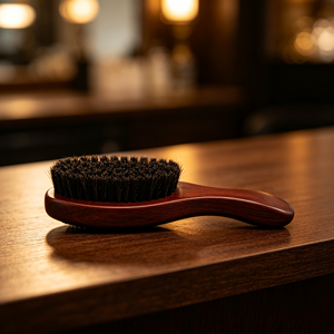 Spazzola per Barba con Manico Lungo in Setole di Cinghiale, Spazzola in Legno Marrone Rosso per la Cura della Barba, Spazzola per Modellare e Stilizzare i Peli del Viso Maschili - Product Image 3