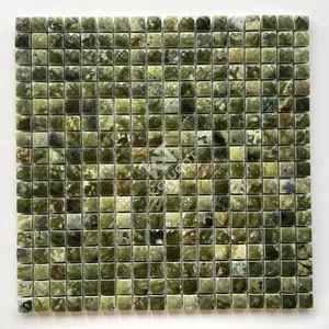 Trung Quốc Phật Sơn vuông màu xanh lá cây Gạch Mosaic đá cẩm thạch cho sàn tường