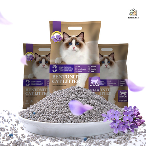 Worlds Best Bentonite Cat Litter Suppliers OEM / ODM Lavender Dust-Free Strong Clumping Ball Shaped Bentonite Cat litter san