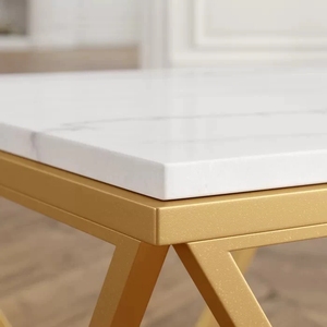 Modern Marble Top <b>Square</b> Coffee <b>Table</b> Iron Frame Powder Coated Metal Furniture Dining <b>Kitchen</b> Bedroom Home School Living Room - Product Image 5