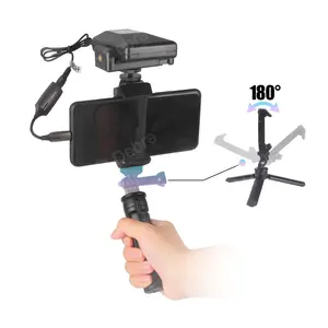 El Gimbal sabitleyici Selfie sopa tutucu ayarlanabilir Selfie standı soğuk ayakkabı Ipad Smartphone için kablosuz alıcı