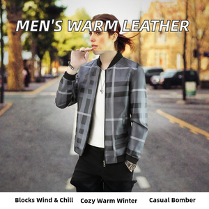 Warm Autumn Winter <b>Flying</b> Casual Stand Collar Zipper <b>Men's</b> Polyester/Cotton Bomber <b>Jacket</b> - Product Image 2