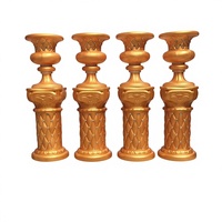 Pied de colonne romaine en PVC doré SPR, support de fleurs pour allée de mariage, socle de gâteau de mariage pour boule de fleurs, décoration d'événements