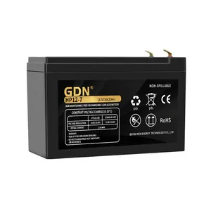 GDN Factory 12V7AH UPS Plomb Acide Sans Entretien Coffre-fort Rechargeable Batterie de grande capacité batterie pure 12 volts ups