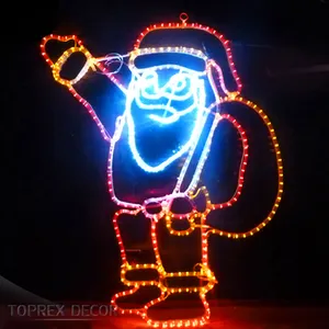 مصابيح زينة لعطلات العام المبارك، أضواء متنقلة led ثنائية الأبعاد على شكل سانتا والكرمان، ديكورات أعياد الميلاد