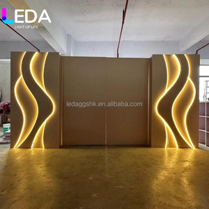 ฉากหลังงานแต่งงานแบบโมเดิร์นสั่งทำพิเศษจาก LEDA Events รูปทรงคลื่นสีขาว วัสดุอะคริลิค PVC ฉากหลังงานแต่งงาน 3 มิติ สำหรับตกแต่งเวที - Product Image 1