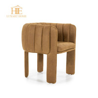 Chaise de salle à manger pivotante ronde de style nordique, nouveau design, rembourrée en tissu velours, coussin réglable, chaise moderne