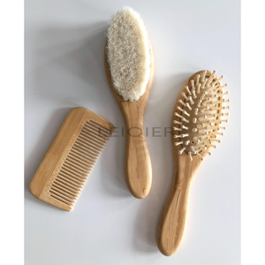 Set de Cepillo y Peine de Madera para Bebés con Logotipo Personalizado, Cepillo para el Cabello y el Cuero Cabelludo para Niños Pequeños - Product Image 6