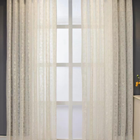 Cortina de Voile de Lujo con Encaje Floral Calado, Directo de Fábrica, Transparente, Suave y Ligera, para Ventana de Dormitorio