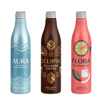 Bouteille de soda en aluminium de 300 ml avec bouchon Ropp, sans BPA, recyclable, pour eau gazeuse, cold brew, boissons gazeuses prêtes à boire, cocktails sans alcool