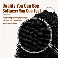 Extensions de cheveux bouclés au crochet de 18 pouces, 50g, en fibre protéinée, faits à la main, noir naturel, en stock, couleurs personnalisées pour femmes