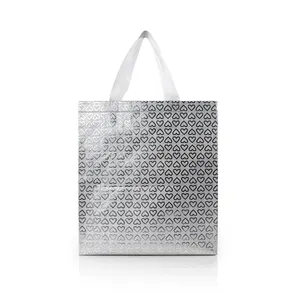 Custom Holographic Metallic Laminated Non-Woven Tote Shopping Bag With Gusset For Promotion Or Package YG