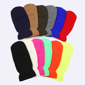 Custom 2 in 1 <strong>Skimask</strong> Winter <strong>Knitted</strong> Hat Black Full Jacquard One Hole Face <strong>Knitted</strong> Ski Mask Balaclava - Product Image 6