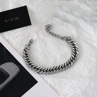 Bracelets pour hommes en acier inoxydable, chaîne à maillons cubains, couleur argent, bracelet noir or, bijoux pour hommes et femmes, cadeau