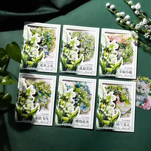 5 adesivi pz/pacco Suzuran no Mori serie Suzuran fiori tema materiale manuale