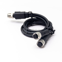 M12 Splitter Cordset A-code 5 pines macho a doble 5 pines hembra Y rama conector impermeable con Cable para Sensor Industrial