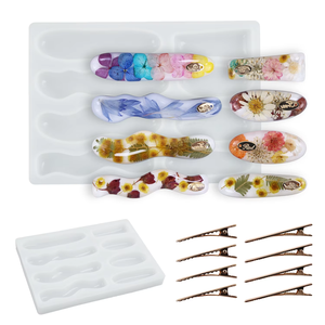 Molde <span class=keywords><strong>de</strong></span> Resina UV para Pinzas <span class=keywords><strong>de</strong></span> <span class=keywords><strong>Pelo</strong></span> DIY, Molde <span class=keywords><strong>de</strong></span> Silicona para Horquillas Hechas a Mano - Product Image 2