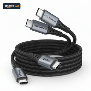 <span class=keywords><strong>Cable</strong></span> USB C de Aluminio con Logotipo Personalizado OEM, 240W, 48 Hilos de Nylon Trenzado, 100W, Tipo C a C, Fabricante Mayorista, Éxito de Ventas en <span class=keywords><strong>Amazon</strong></span> - Product Image 1