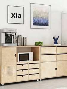 Credenza Ocean Board a Scala, Mobile Contenitore Multifunzionale, Mobiletto Porta Caffè e Vetrina - Product Image 2