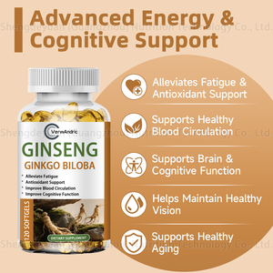 OEM Label pribadi kapsul <span class=keywords><strong>softgel</strong></span> Ginseng <span class=keywords><strong>Ginkgo</strong></span> <span class=keywords><strong>Biloba</strong></span> suplemen untuk dewasa fungsi kognitif Energi & dukungan antioksidan - Product Image 3