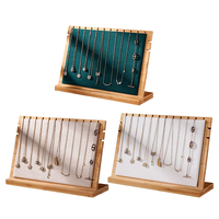 Support d'affichage pour collier et pendentif en bois avec doublure en feutre doux pour comptoir de magasin de détail, présentation sécurisée des produits