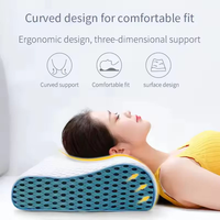 Oreiller ergonomique moderne en mousse à mémoire de forme, forme ondulée et soutien cervical, option logo personnalisé