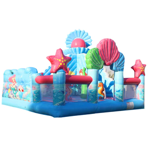 JOYSHINE Castello Gonfiabile a Forma <span class=keywords><strong>di</strong></span> Sirena 6m Certificato CE per Bambini, Design per Uso Commerciale Facile da Montare - Product Image 1
