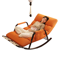 Fauteuil inclinable à bascule moderne pour balcon, salon, chambre – Chaise longue individuelle de loisirs avec cadre en acier réglable