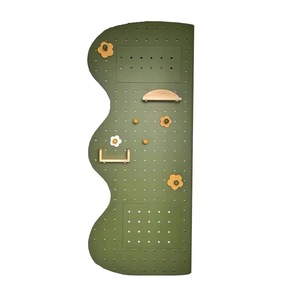 Wooden Pegboard <b>Wall</b> Rack Rectangle Solid Wood <b>Hanging</b> <b>Storage</b> Organizer For Home Office Entryway Customizable Size - Product Image 5