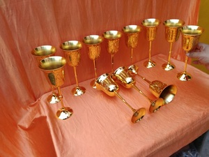 Designer Handmade Brass <b>Wine</b> <b>Goblet</b> Engraved Chalice Vintage Metal Drinking Cup Antique Style Barware Wedding Gift Decor - Product Image 4