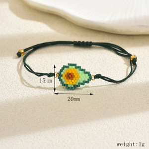 Bracelet en perles Miyuki tissées à la main style INS Moyamiya, unisexe, mignon, ananas, fraise, raisin, créatif, personnalisé - Product Image 6