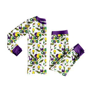 Preventa de Ropa Infantil para Mardi Gras, Nuevos Diseños, Pijamas para Niñas Pequeñas, Conjuntos de 2 Piezas, Ropa para Hermanos - Product Image 5