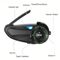 Système d'intercom pour casque de moto Ejeas Q8 1000m, étanche, anti-poussière, avec suppression du bruit, son surround