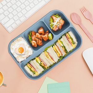 Boîte à bento en silicone 4 compartiments avec couvercle, compatible micro-ondes, lave-vaisselle, étanche et hermétique pour le travail et le camping - Product Image 4