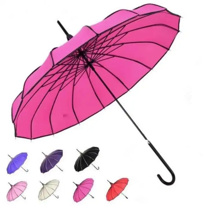 Groothandel Custom 16K Winddicht Retro Paars Roze Pagode Stijl Paraplu Toren Lolita Bruiloft Dame Parasol Fotografie Paraplu