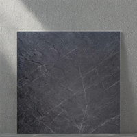 800x800 Carreaux de porcelaine en marbre gris foncé antidérapants pour le hall de l'hôtel moderne Revêtement de sol commercial pour la fonction de brique réfractaire